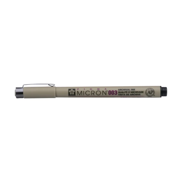 Fineliner Sakura Pigma Micron #003, 0.15mm zwart