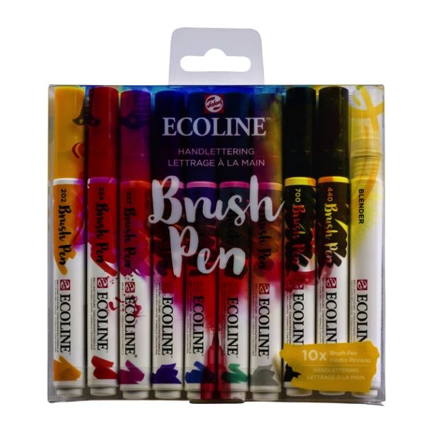 Brushpen Talens Ecoline Set 10 Stuks Handlettering