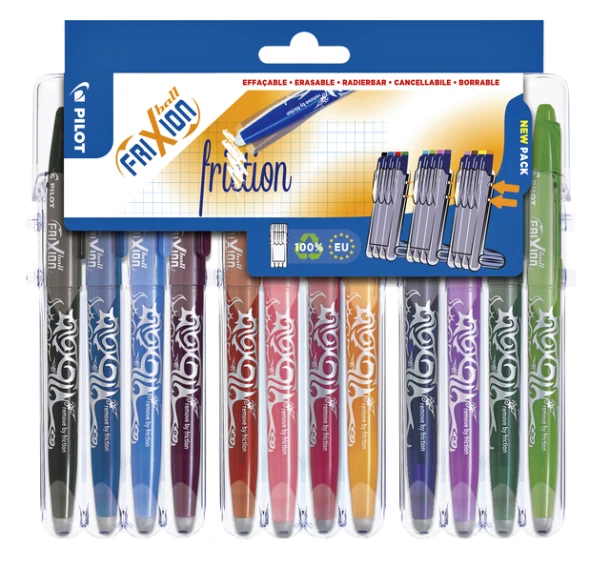 Rollerpen PILOT friXion medium assorti Set2Go à 12 stuks