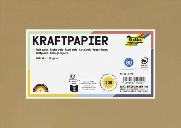 Kraftpapier Folia din A5 120gr; pak 100 vel