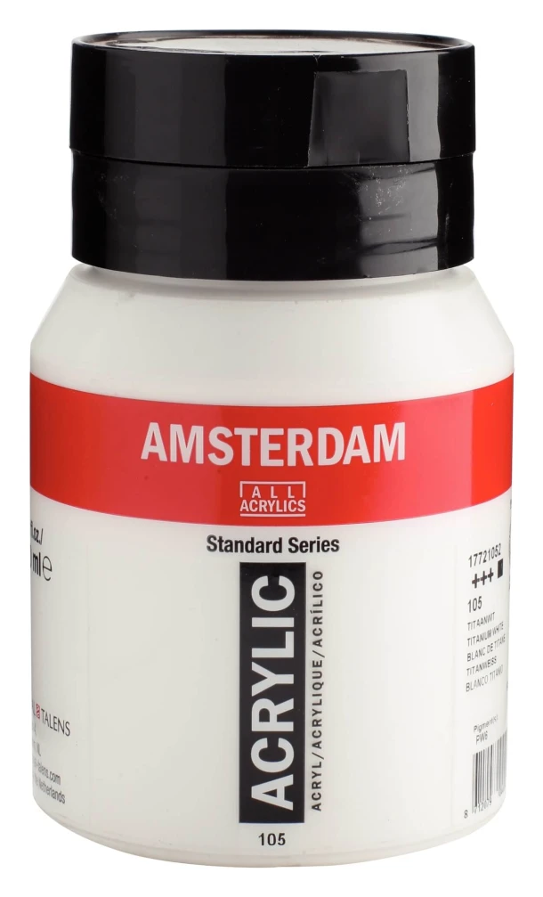 Amsterdam Standard Series Acrylverf Pot 500 ml Titaanwit 105