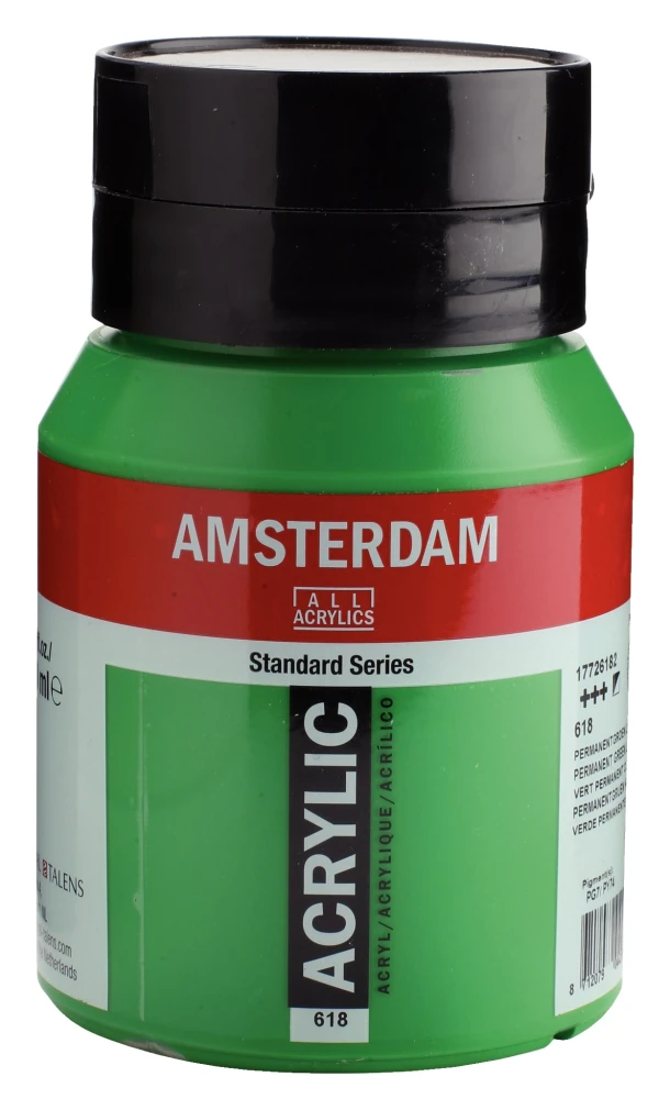 Amsterdam Standard Series Acrylverf Pot 500 ml Permanentgroen Licht 618