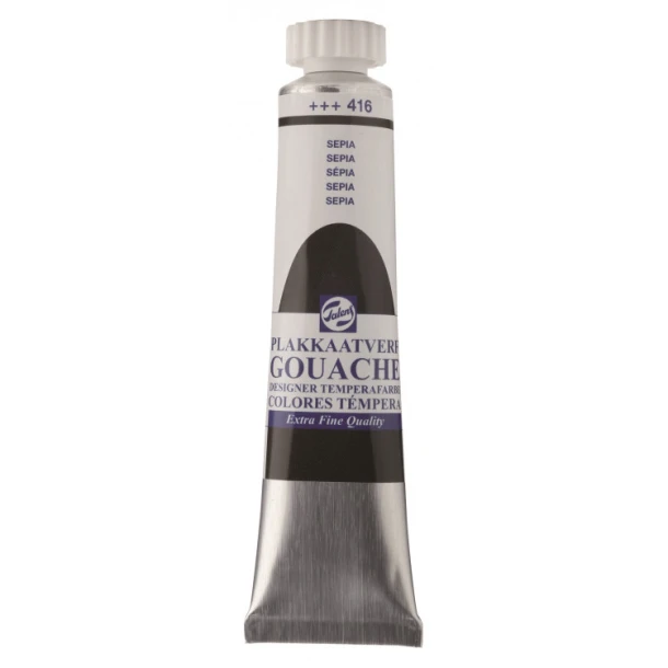 Plakkaatverf Extra Fijn tube 20 ml Sepia