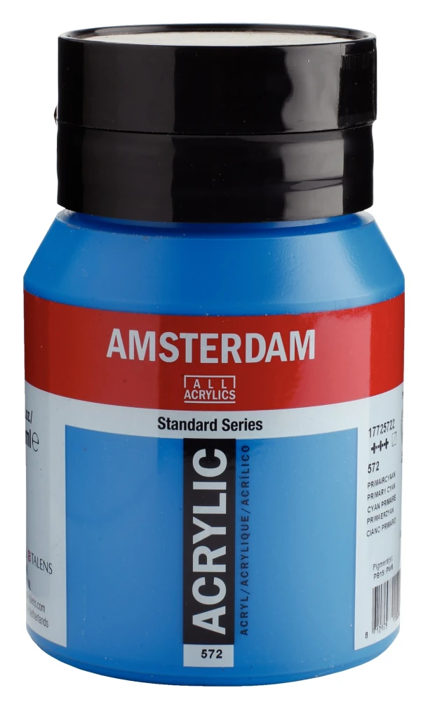 Amsterdam Standard Series Acrylverf Pot 500 ml Primaircyaan 572