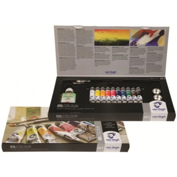 Olieverf van Gogh combiset 10 x 20ml,medium,pensel