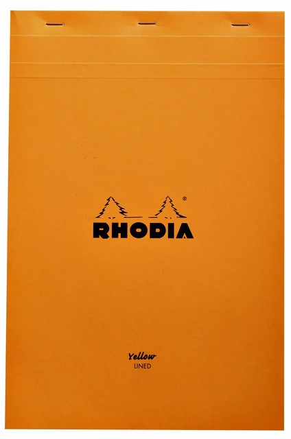 Schrijfblok Rhodia A4 Lijn 80vel 80gr Geel