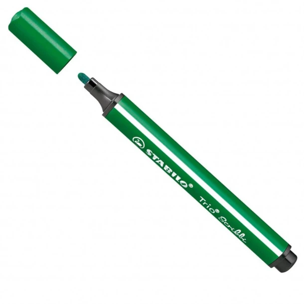 STABILO Trio Scribbi - ergonomische viltstift - onverwoestbaar door meeverende punt - groen