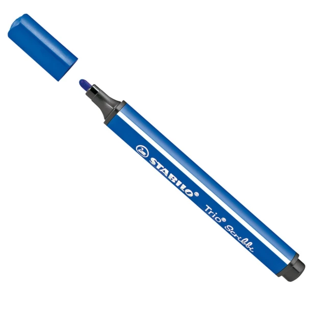STABILO Trio Scribbi - ergonomische viltstift - onverwoestbaar door meeverende punt - blauw