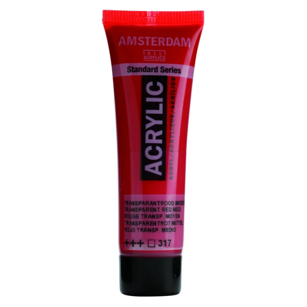 Amsterdam Acrylverf 20 ml trans.rood Mid. 317