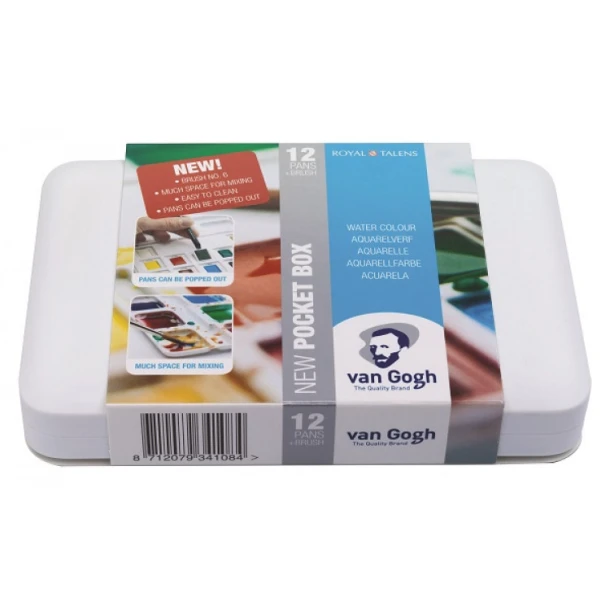 Van Gogh Aquarelverf Pocketbox 12 Napjes Heldere Kleuren