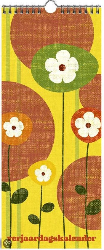 Verjaardagskalender Flowers geel Lannoo