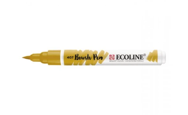 Brush pen Ecoline donker oker