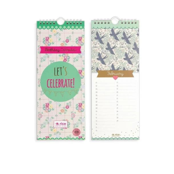 Verjaardagskalender spiraal Rice Color