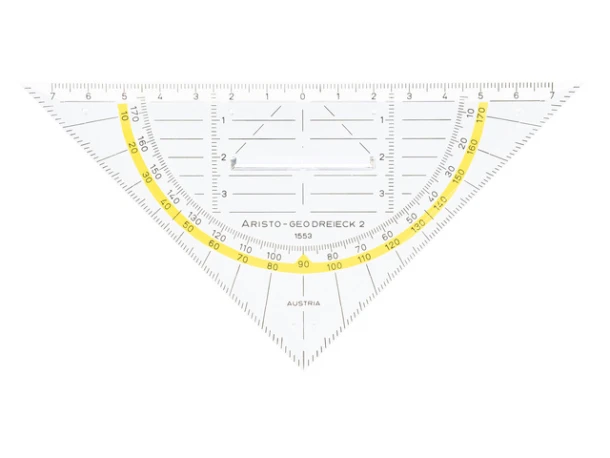 Geodriehoek Aristo 16cm met handgreep 1553