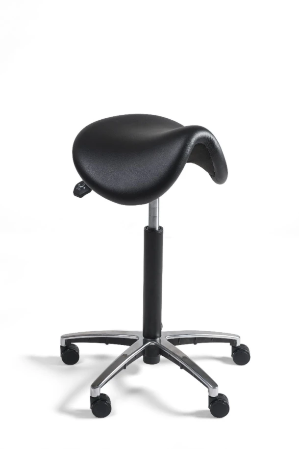 Zadelkruk CSW-269, aluminium onderstel, zitting zwart PVC