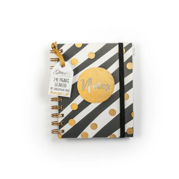 Notitieboek spiraal Glitter & glamour Paperclip