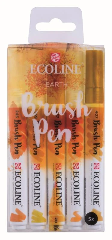 Ecoline Brush pen Set 5 Aarde