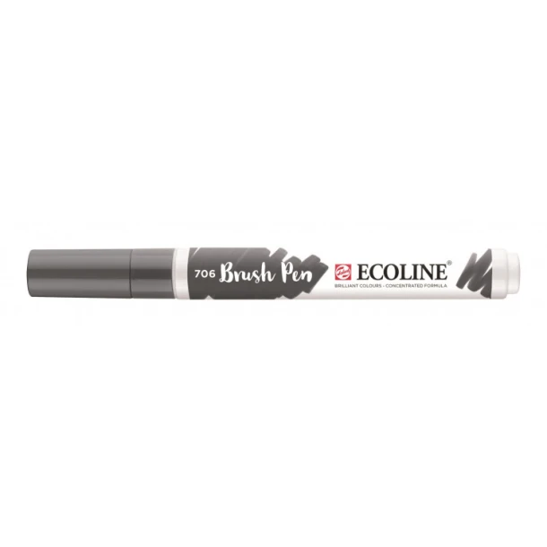 Brush pen Ecoline Donkergrijs 706