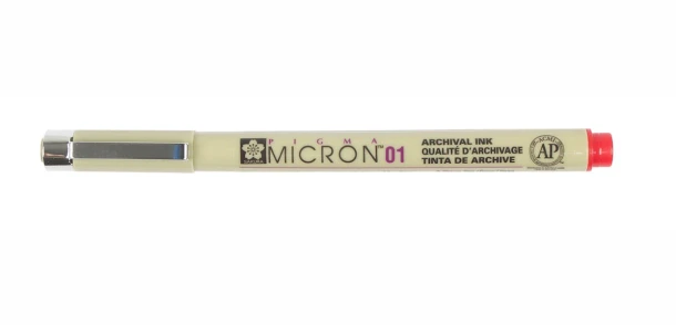Fineliner Sakura Pigma Micron #01, 0.25mm rood