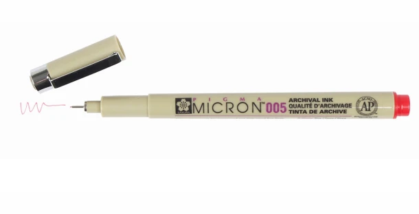 Fineliner Sakura Pigma Micron #005, 0.2mm rood