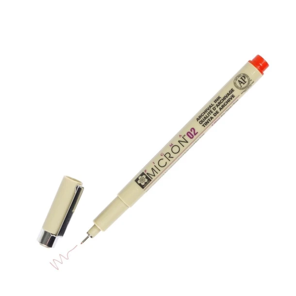 Fineliner Sakura Pigma Micron #02, 0.3mm rood