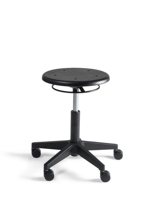 Verrijdbare kruk CSW-23, nylon onderstel, PU zitting