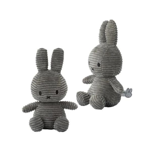 Knuffel Nijntje / Miffy Sitting Corduroy Grey - 23 cm
