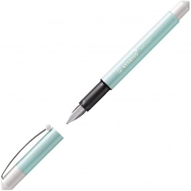Vulpen STABILO beCrazy!, pastel turquoise/wit + 1 inkt cartridge blauw