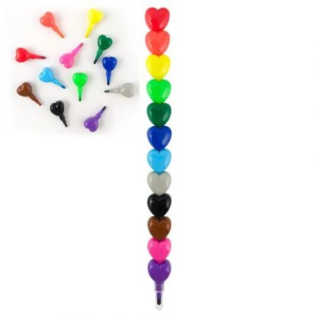 Stapelbare waskrijtjes Ooly heart to heart12 stuks