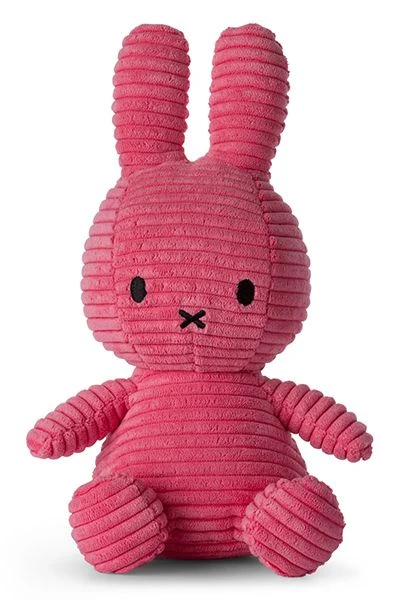 Knuffel Nijntje / Miffy Sitting Corduroy Bubblegum Pink - 23 cm