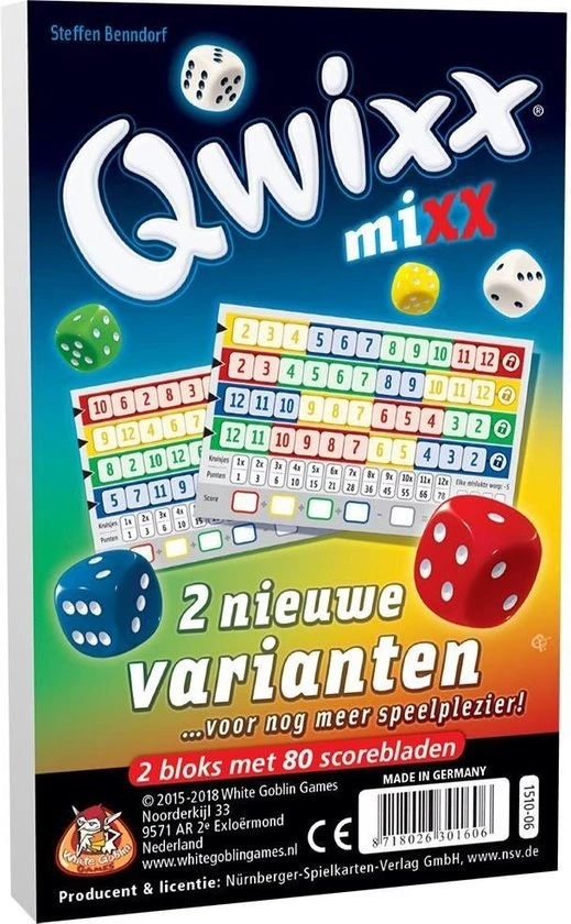 Dobbelspel Qwixx Mixx scoreblok