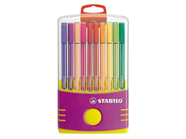 STABILO Pen 68 - premium viltstift - ColorParade - antraciet/roze - met 20 kleuren