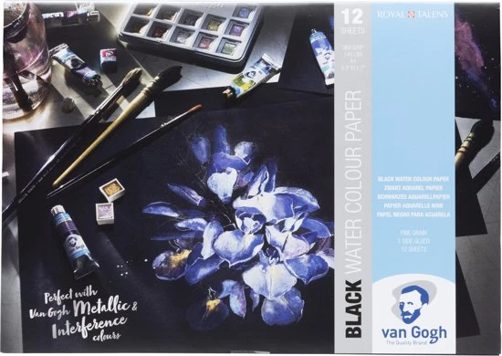 Van Gogh aquarel papier - zwart - FSC mix -A4 360 gram