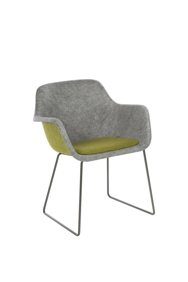 Vergaderstoel Vepa Felt, vilt kuip, metalen draadframe