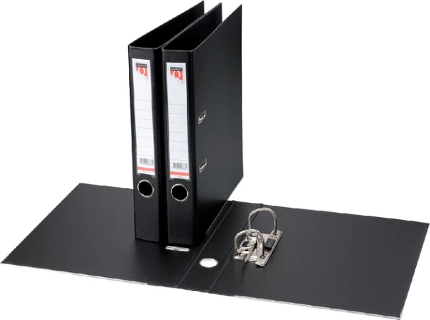 Ordner Quantore A4 50mm insteek rugetiket zwart