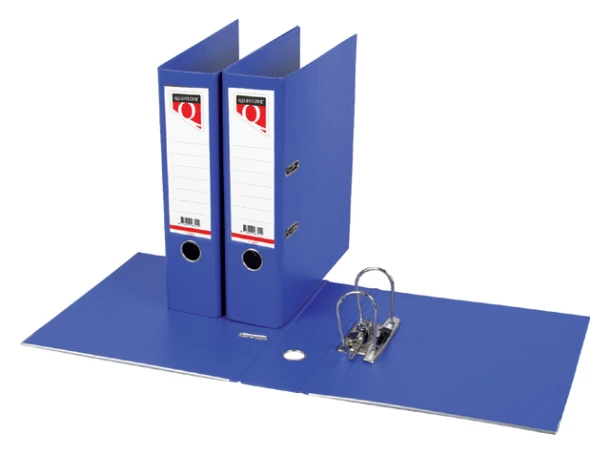 Ordner Quantore A4 80mm insteek rugetiket blauw