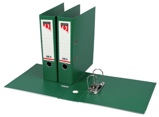 Ordner Quantore A4 80mm insteek rugetiket groen