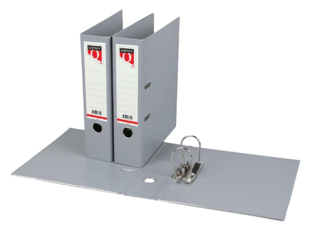 Ordner Quantore A4 80mm insteek rugetiket grijs