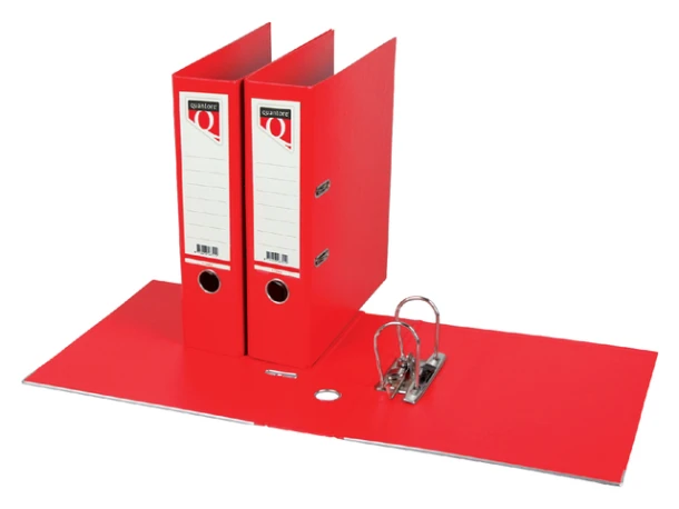 Ordner Quantore A4 80mm insteek rugetiket rood