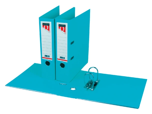 Ordner Quantore A4 80mm insteek rugetiket turquois