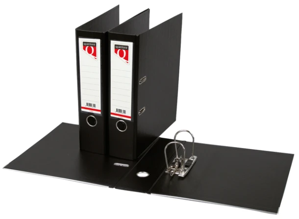 Ordner Quantore A4 80mm insteek rugetiket zwart
