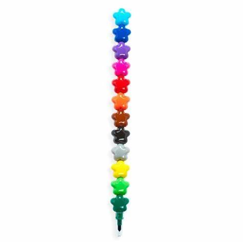 Stapelbare waskrijtjes Ooly stack of stars12 stuks