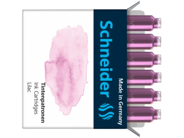 Inktpatronen Schneider/pelikan/bruynzeel pastel Lila doos 6st.