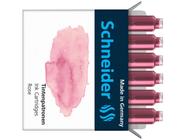 Inktpatronen Schneider /pelikan/bruynzeelpastel Roze doos 6st.