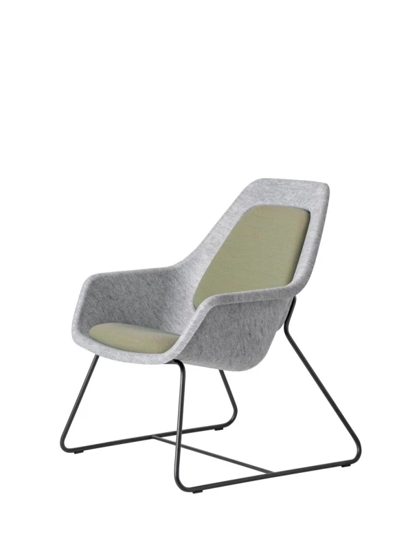 Fauteuil Vepa Felt Relax, vilt kuip, sledeframe metaal
