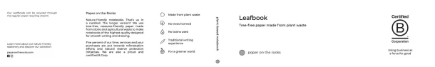 Notitieboek  Softcover Leafbook (gemaakt van bladeren)- Bloom merk Rockbook