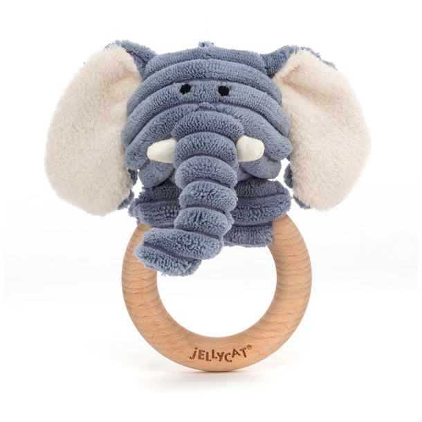 Jellycat knuffel Cordy Roy Baby Elephant Wooden Ring Toy