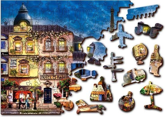 Puzzel Wooden puzzle Breakfast in Paris XL 600 stukjes