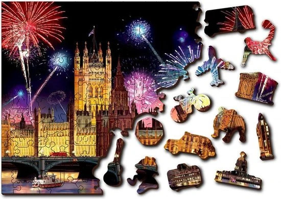 Puzzel Wooden puzzle London by Night XL 600 stukjes