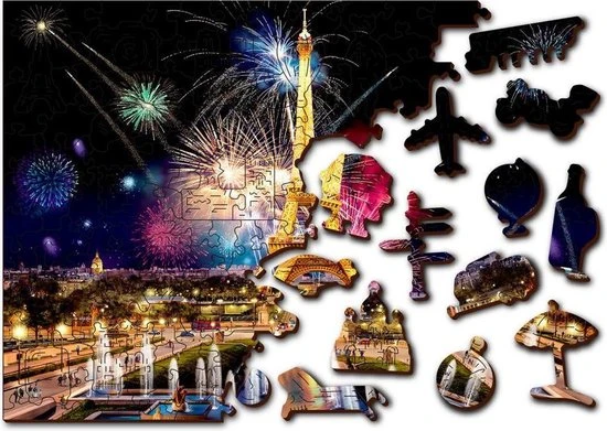 Puzzel Wooden puzzle Paris by Night XL 600 stukjes